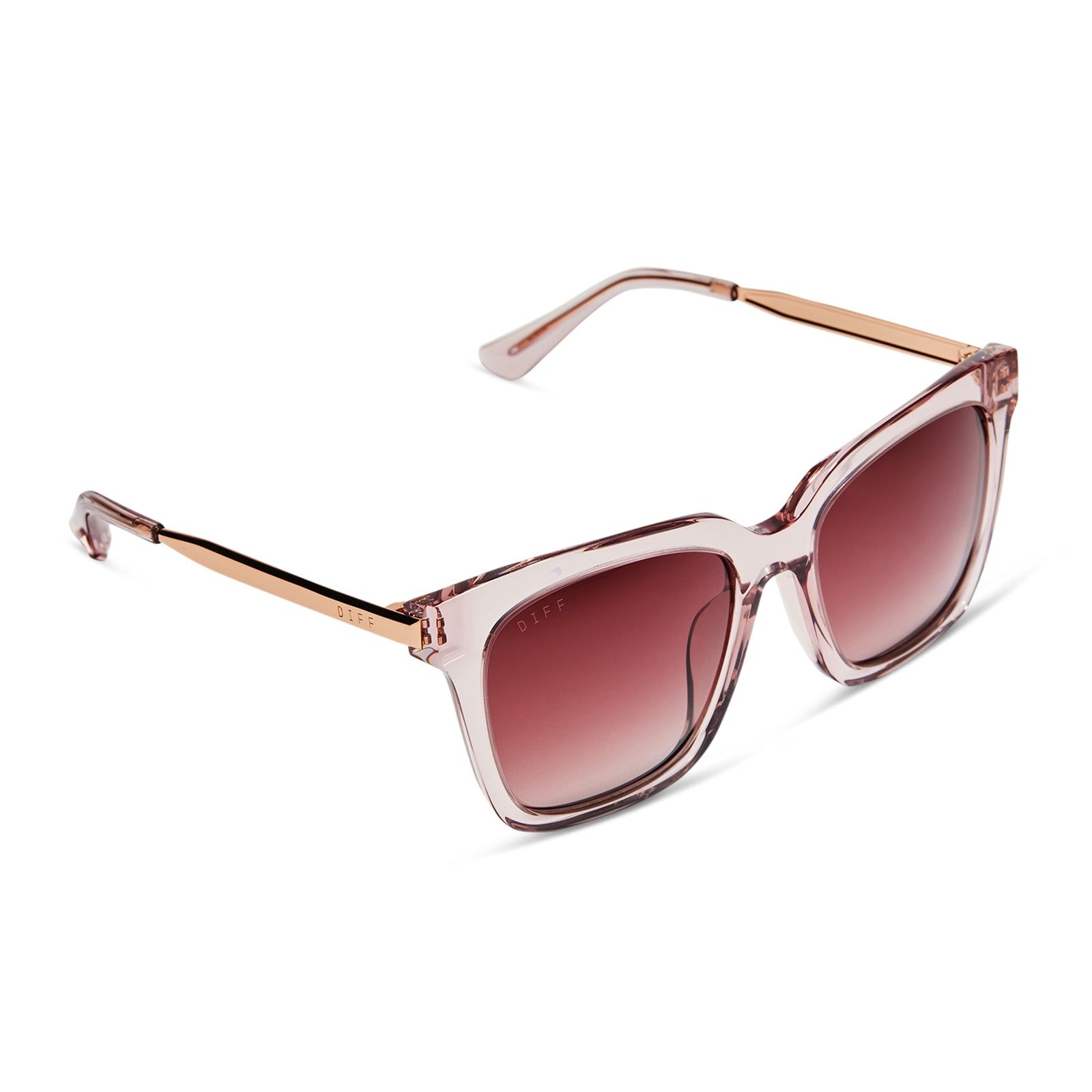 BELLA - LIGHT PINK CRYSTAL + WINE GRADIENT SUNGLASSES sold by Diff Eyewear product image thumbnail 4