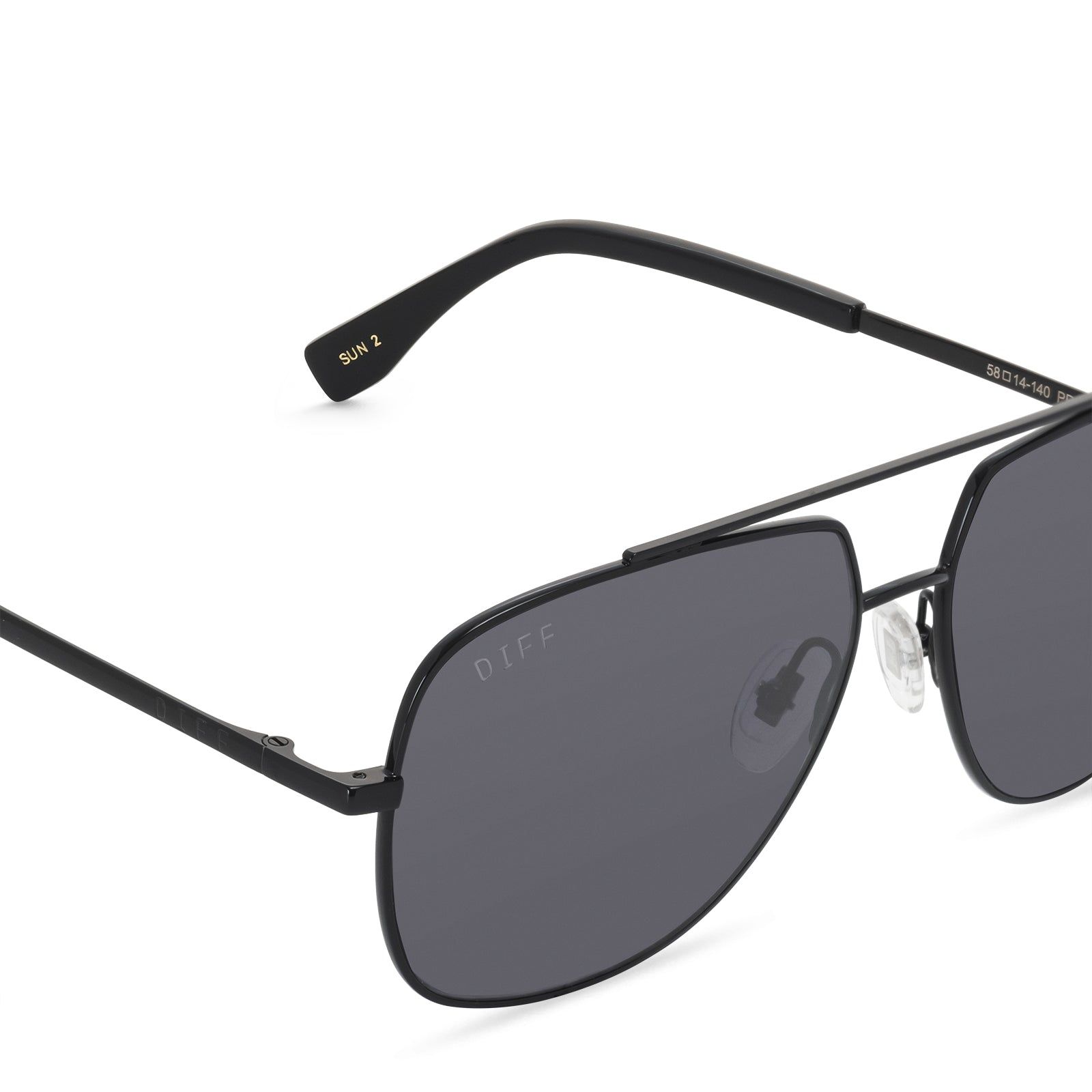 JORDYN - BLACK + GREY + POLARIZED SUNGLASSES sold by Diff Eyewear product image thumbnail 3