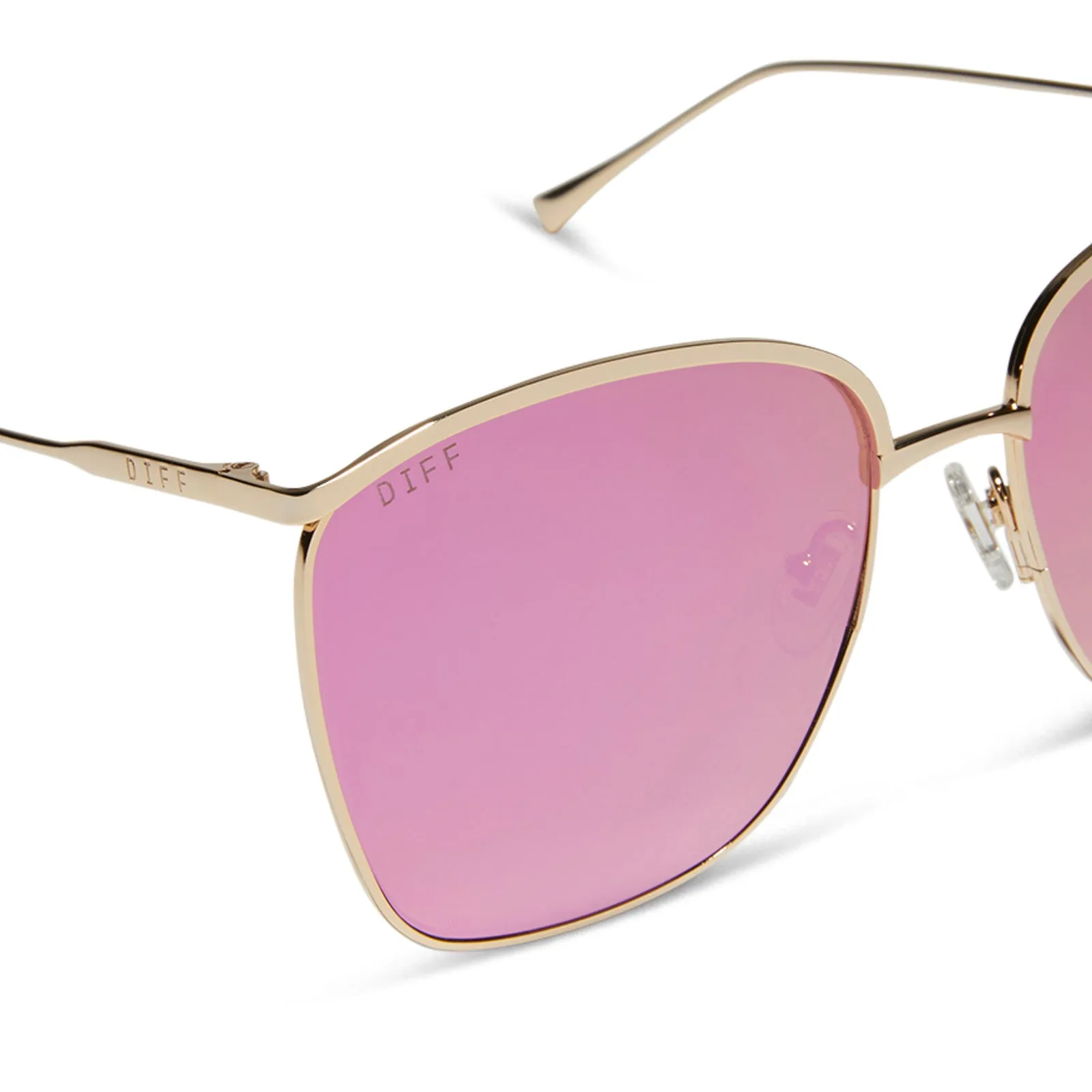 VITTORIA - GOLD + PINK RUSH MIRROR SUNGLASSES sold by Diff Eyewear product image thumbnail 4