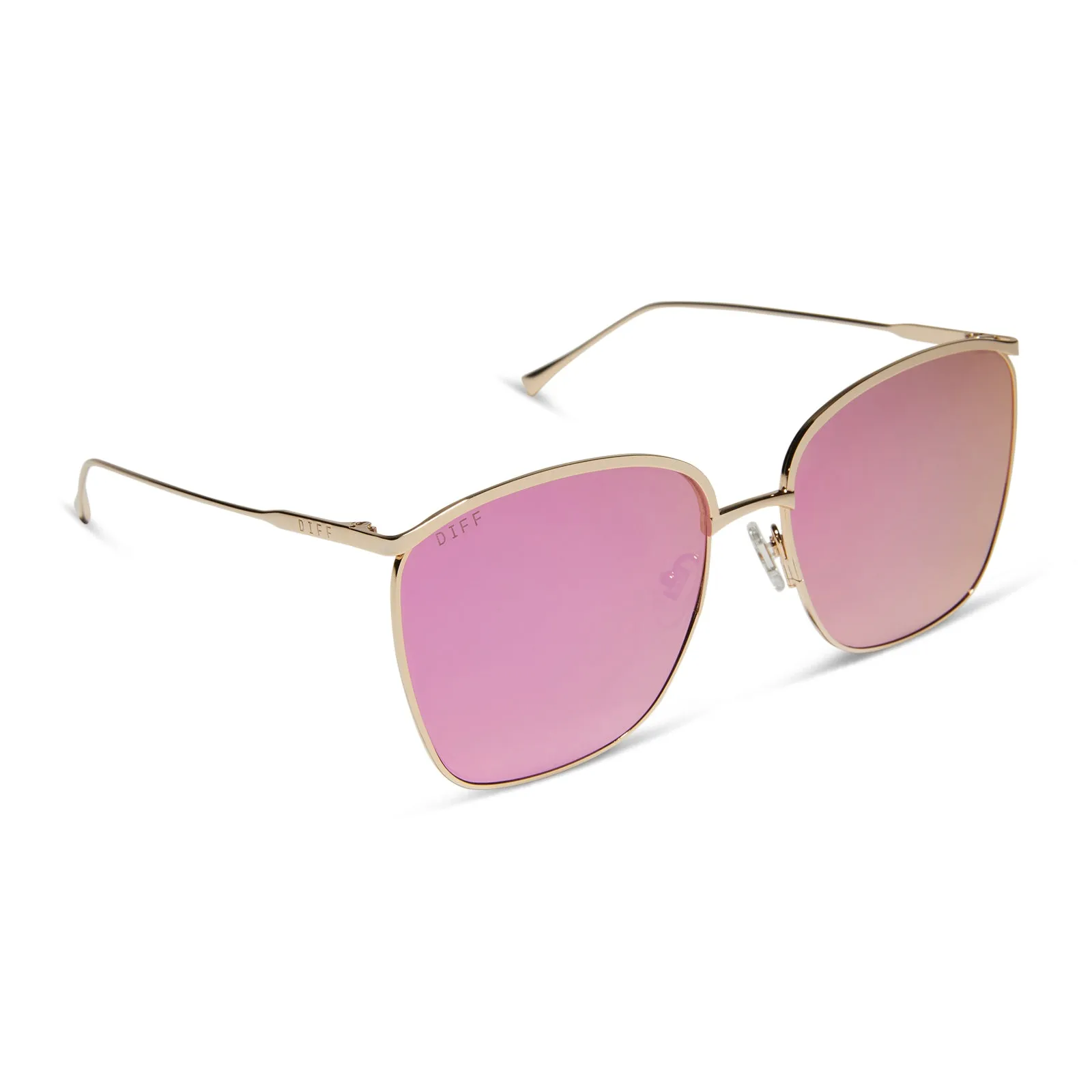 VITTORIA - GOLD + PINK RUSH MIRROR SUNGLASSES sold by Diff Eyewear product image thumbnail 2