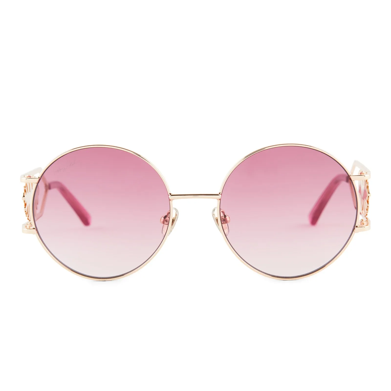 PATRICIA NASH - FAYE + SHINY GOLD + WINE GRADIENT SUNGLASSES sold by Diff Eyewear