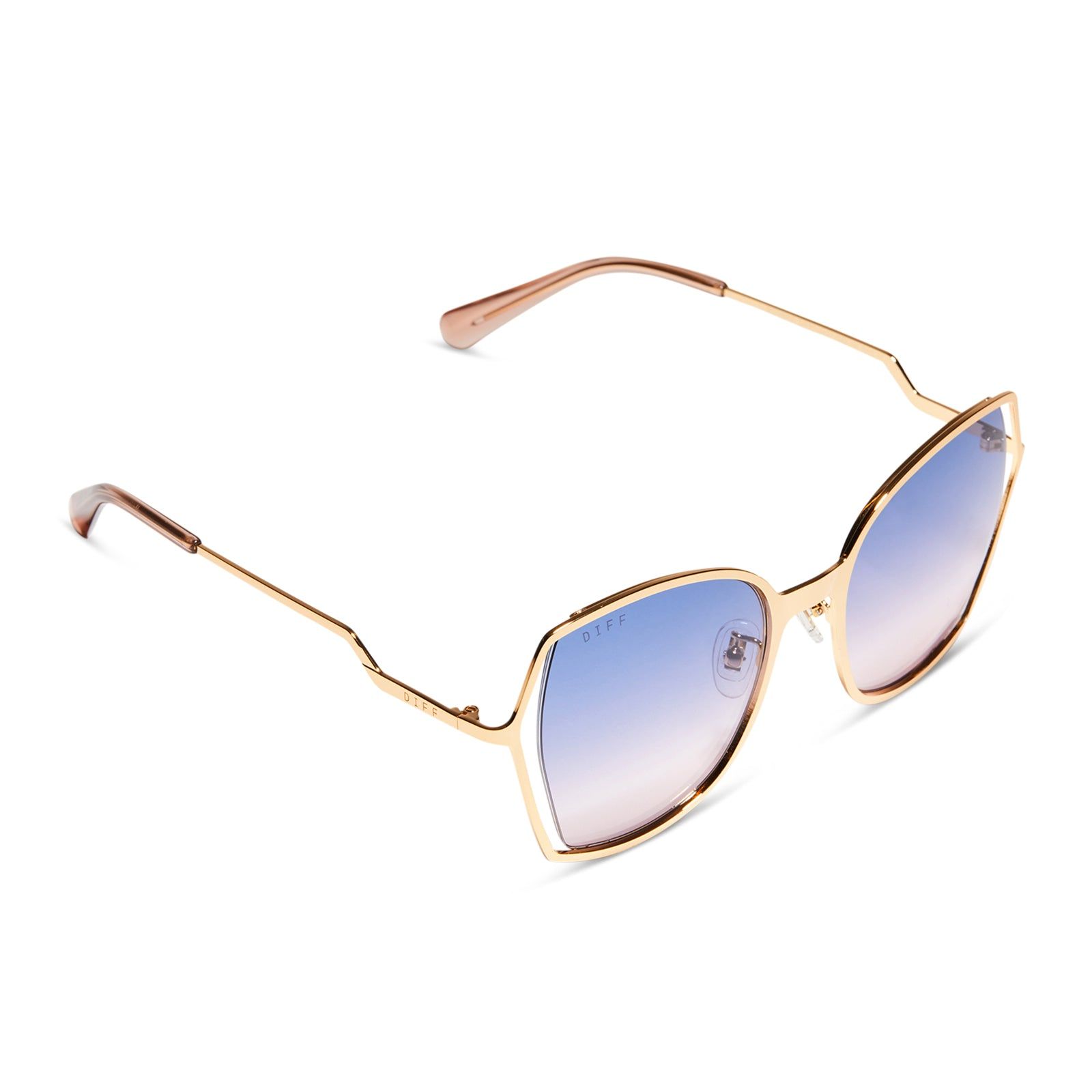 DONNA III - GOLD + LAVENDER ROSE GRADIENT SUNGLASSES sold by Diff Eyewear product image thumbnail 4