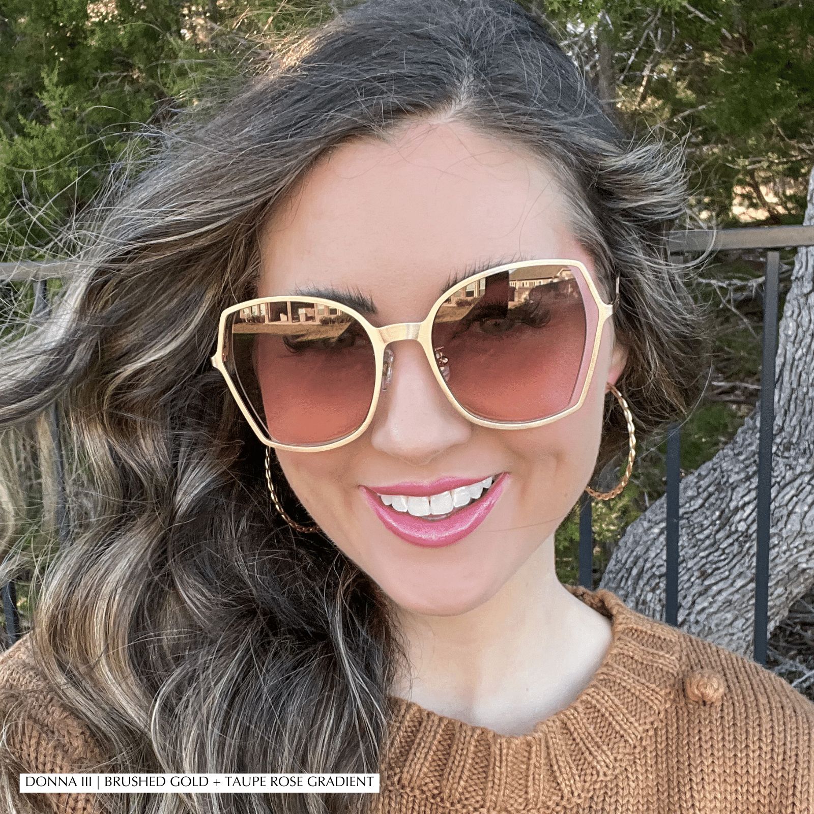 DONNA III - GOLD + LAVENDER ROSE GRADIENT SUNGLASSES sold by Diff Eyewear product image thumbnail 5