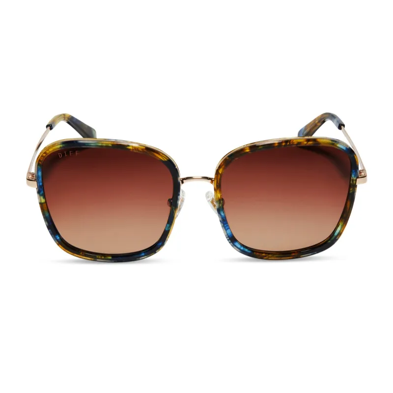 GENEVIVE - GLACIAL TORTOISE + BROWN GRADIENT SUNGLASSES sold by Diff Eyewear