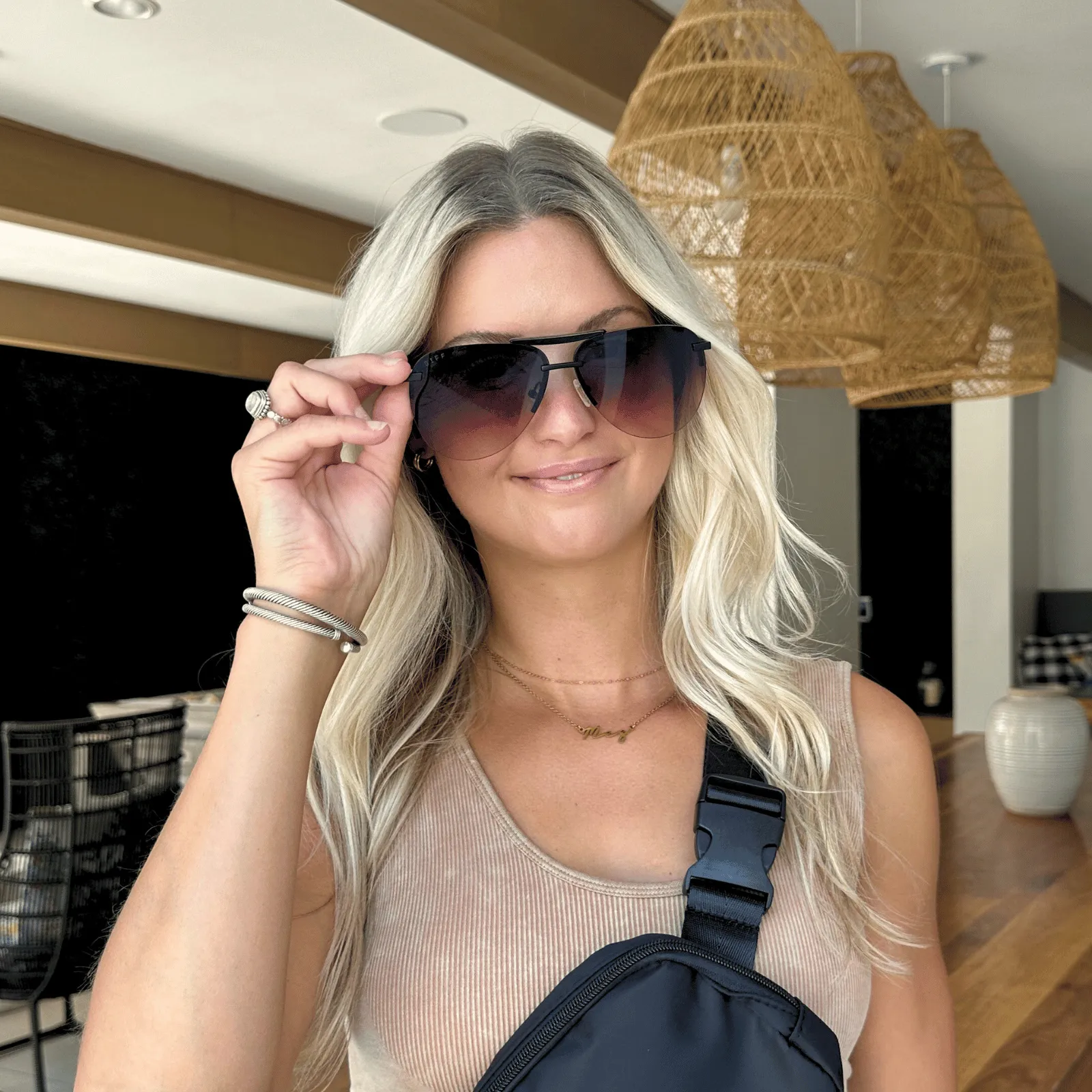 TAHOE - MATTE BLACK + TWILIGHT GRADIENT SUNGLASSES sold by Diff Eyewear product image thumbnail 4