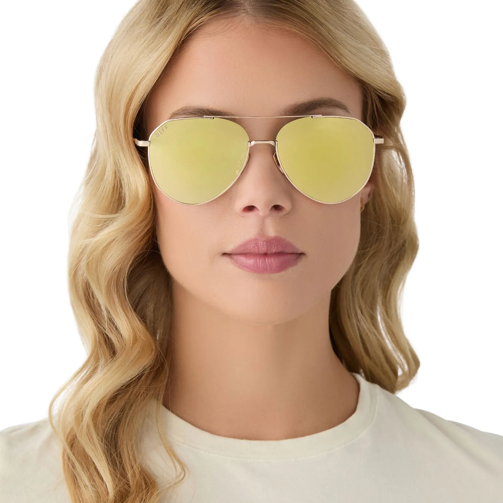 DASH XS - GOLD + BRILLIANT GOLD MIRROR + POLARIZED SUNGLASSES sold by Diff Eyewear product image thumbnail 5