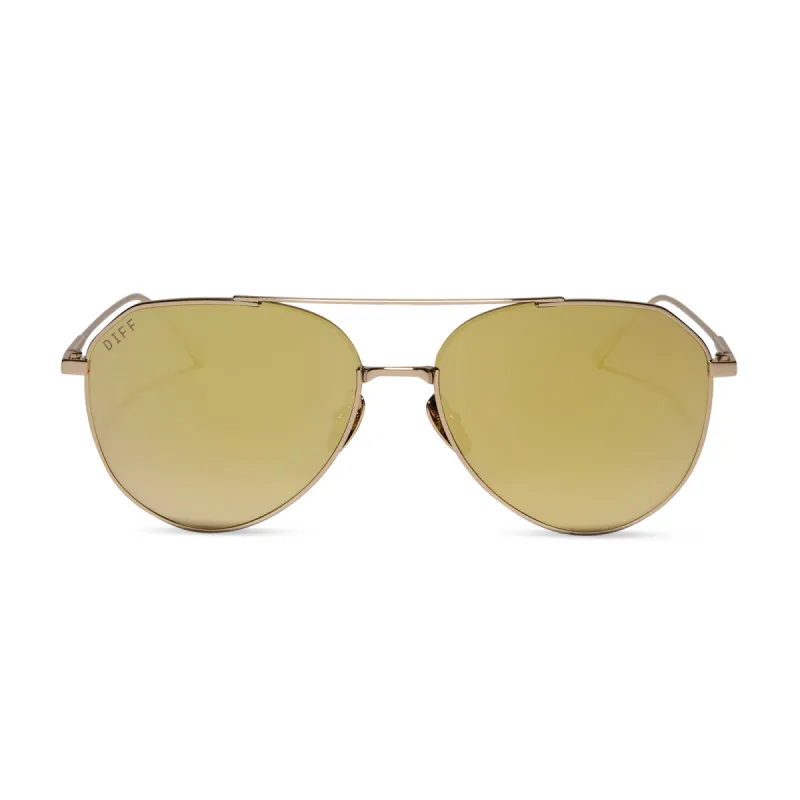 DASH XS - GOLD + BRILLIANT GOLD MIRROR + POLARIZED SUNGLASSES sold by Diff Eyewear