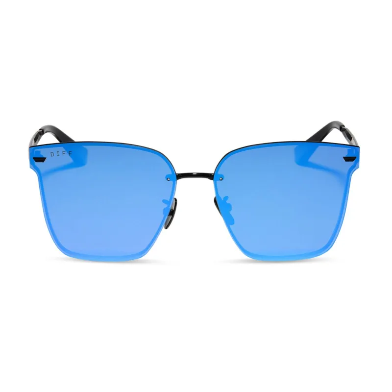 BELLA V - BLACK + PURPLE MIRROR + POLARIZED SUNGLASSES sold by Diff Eyewear