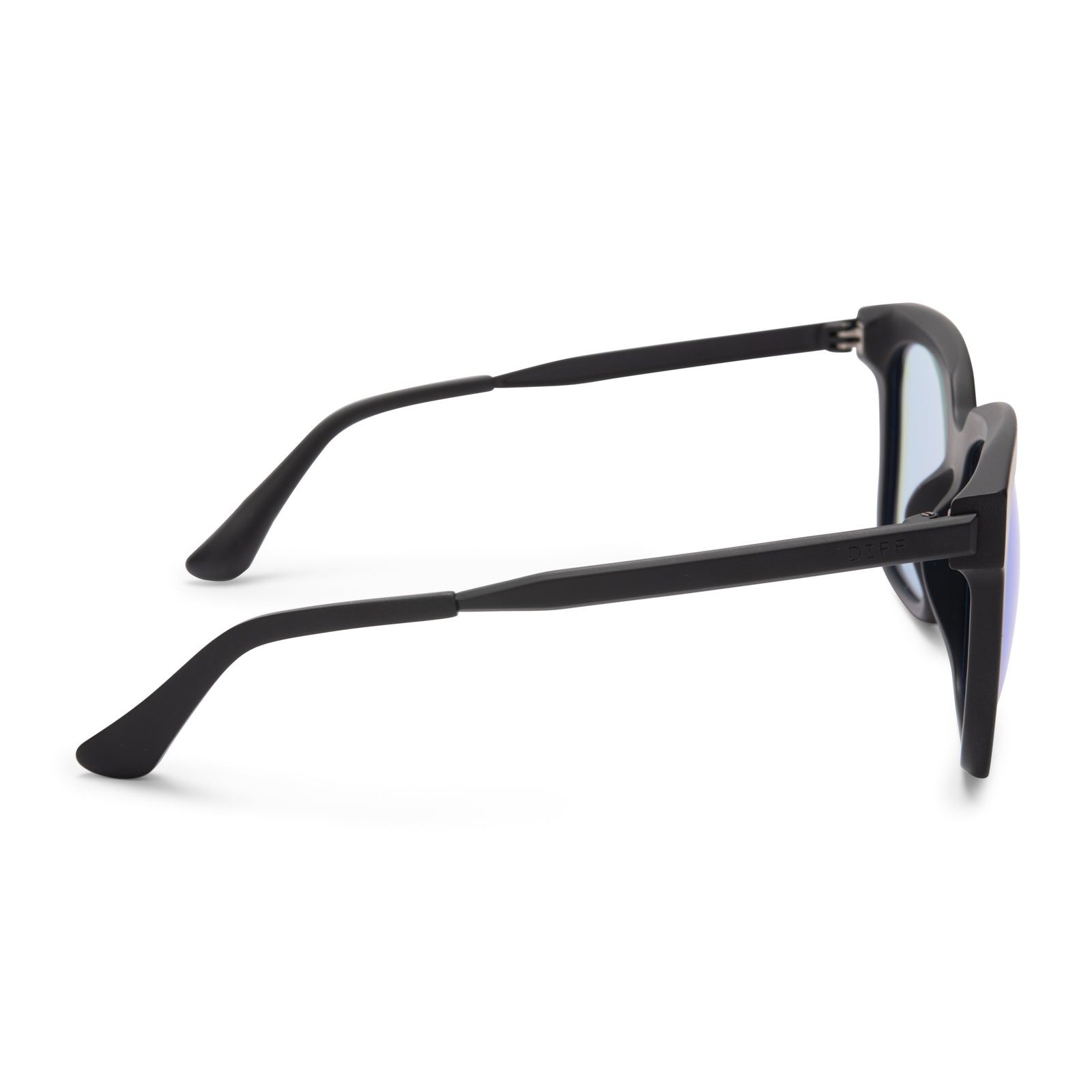 BELLA - MATTE BLACK + BLUE MIRROR SUNGLASSES sold by Diff Eyewear product image thumbnail 3