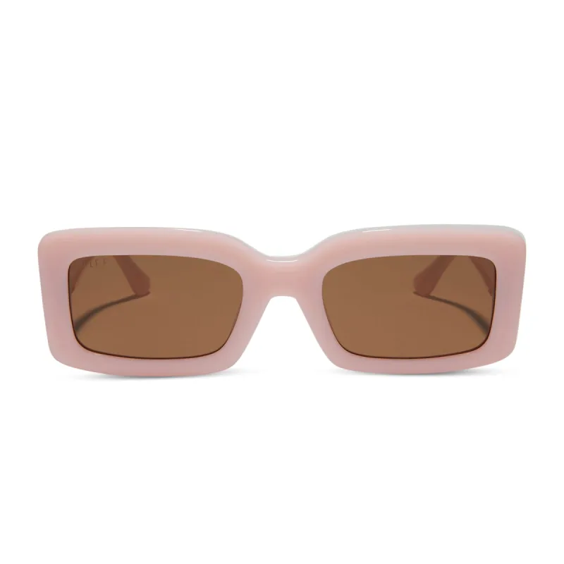 INDY - PINK VELVET + BROWN SUNGLASSES sold by Diff Eyewear