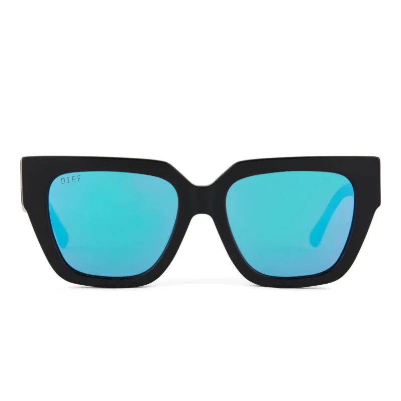 REMI II - MATTE BLACK + PURPLE MIRROR SUNGLASSES sold by Diff Eyewear