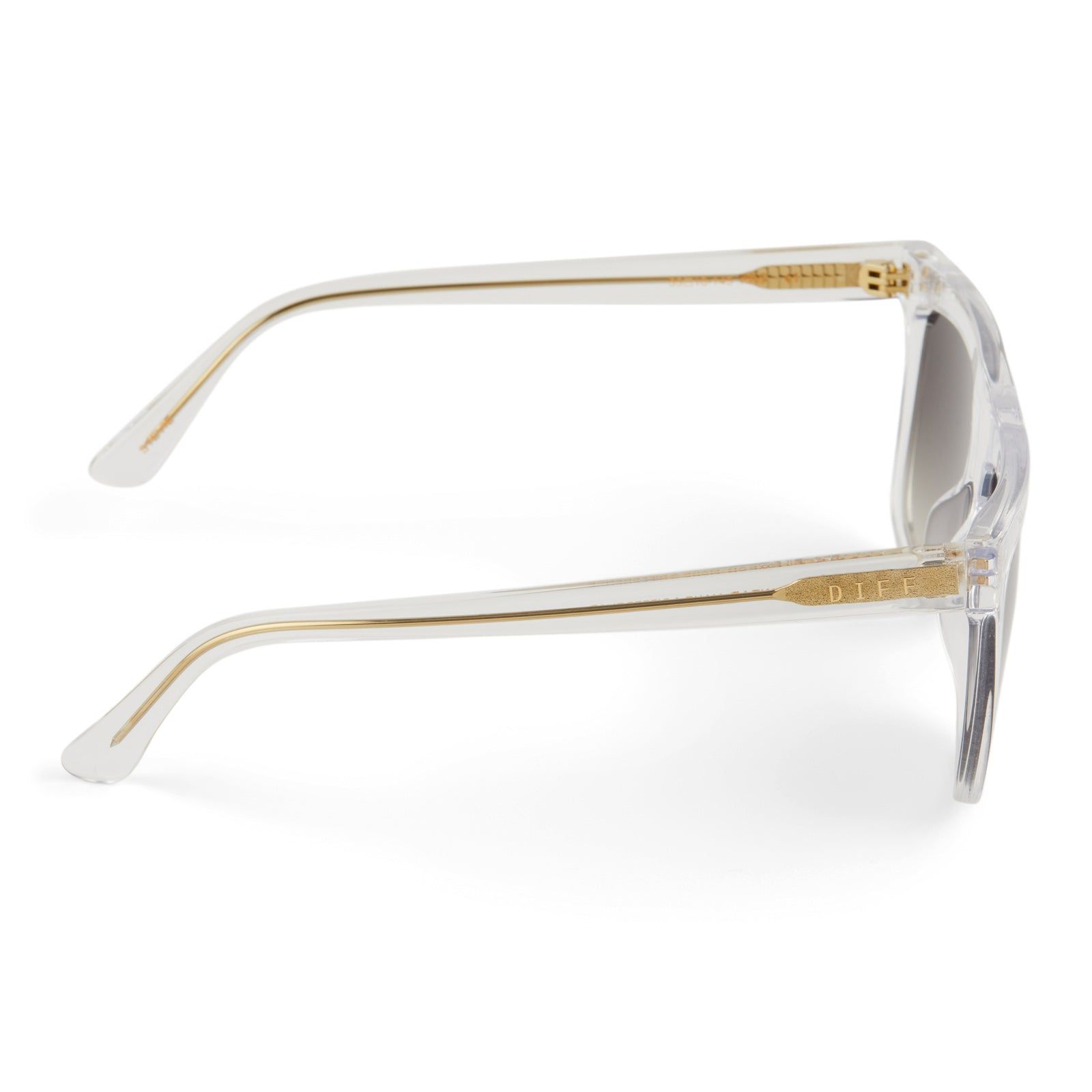 STEVIE - CLEAR CRYSTAL + GREY GRADIENT SILVER FLASH SUNGLASSES sold by Diff Eyewear product image thumbnail 3