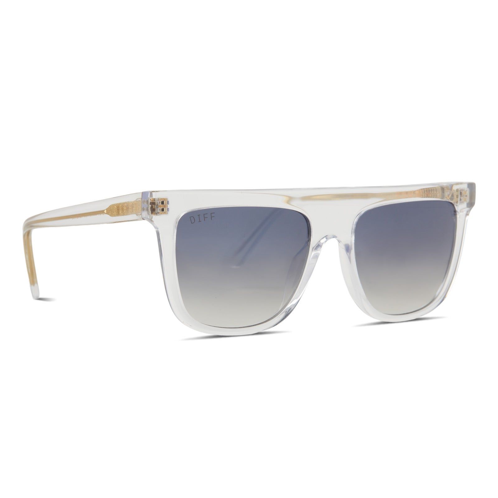 STEVIE - CLEAR CRYSTAL + GREY GRADIENT SILVER FLASH SUNGLASSES sold by Diff Eyewear product image thumbnail 2