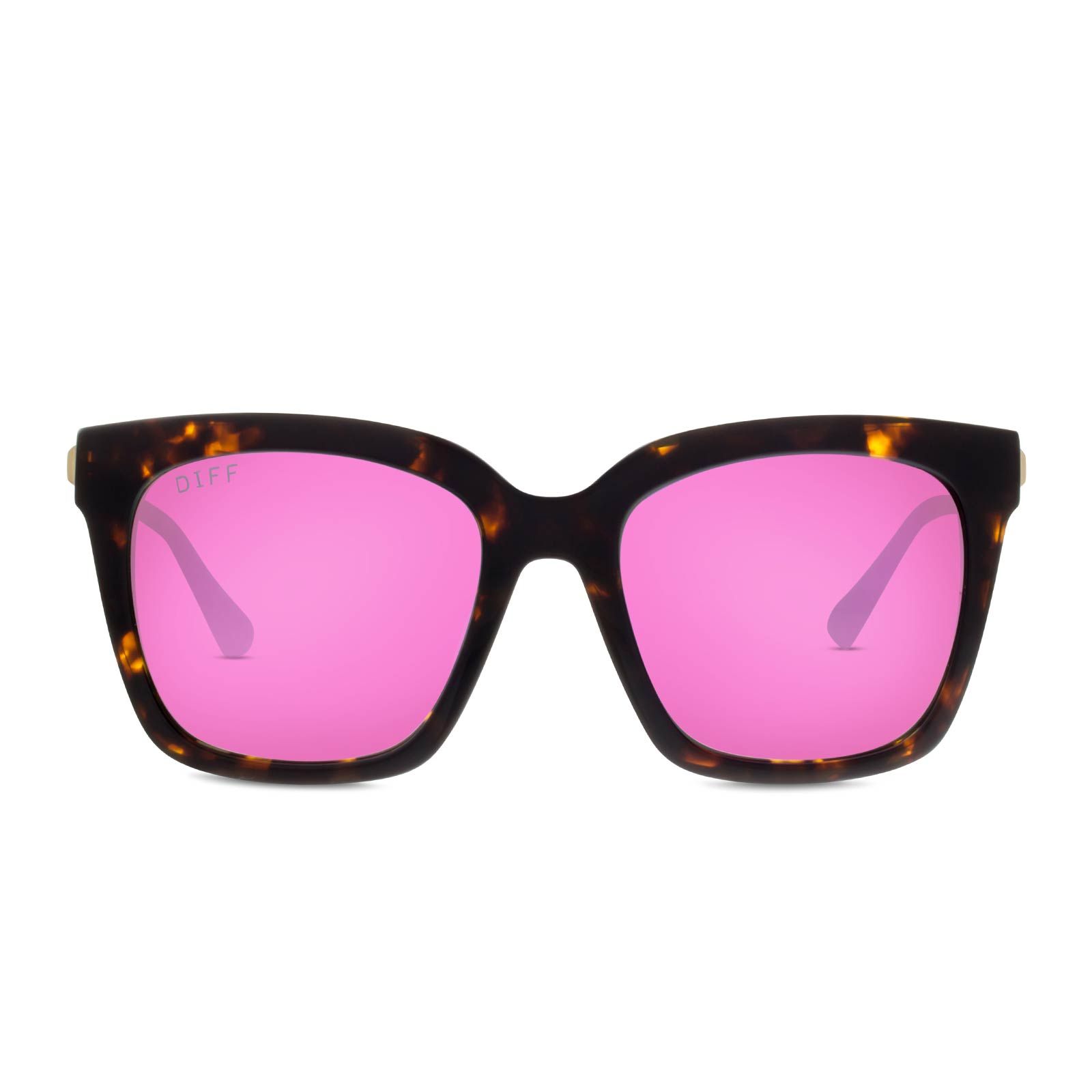 BELLA - TORTOISE + PINK MIRROR + POLARIZED SUNGLASSES sold by Diff Eyewear
