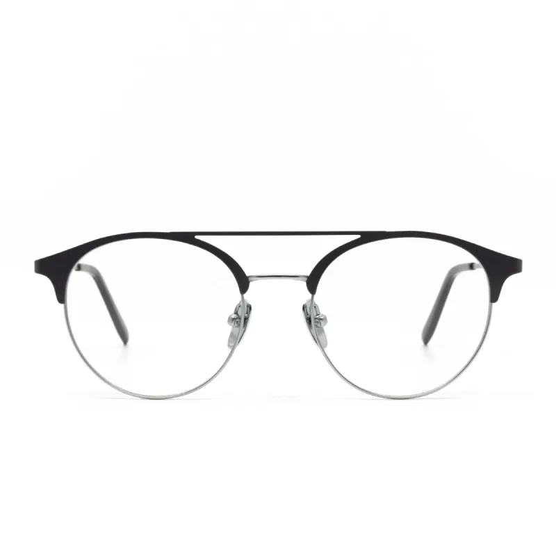 LEXI - SILVER + MATTE DARK GREY +CLEAR GLASSES sold by Diff Eyewear