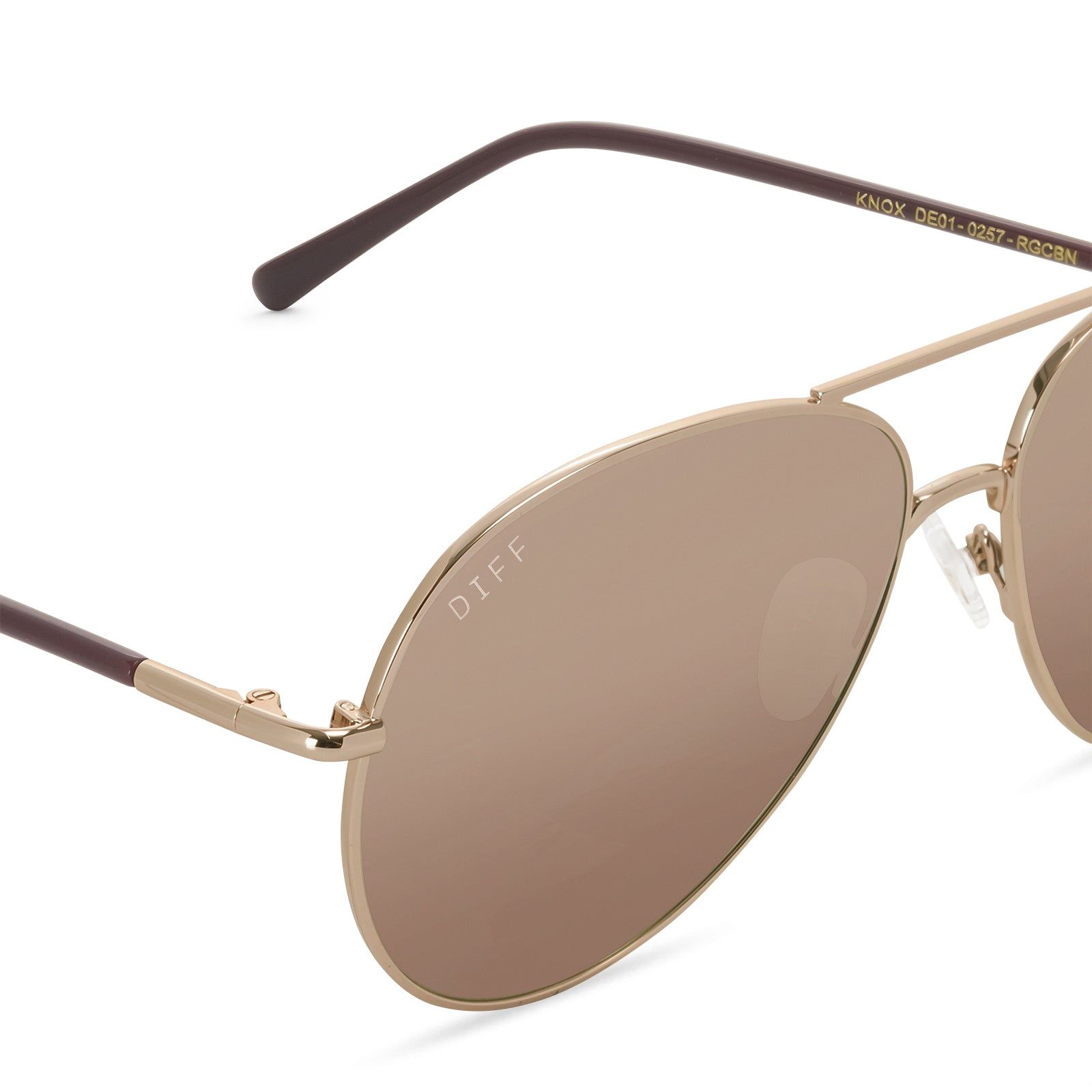 KNOX - ROSE GOLD + CHERRY BLOSSOM MIRROR SUNGLASSES sold by Diff Eyewear product image thumbnail 3