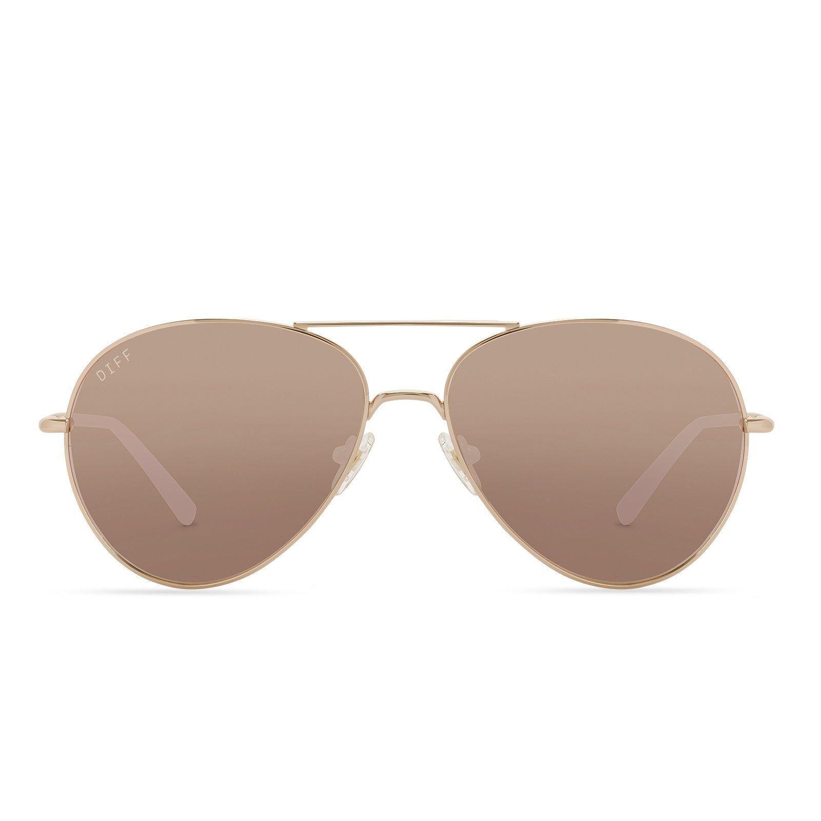 KNOX - ROSE GOLD + CHERRY BLOSSOM MIRROR SUNGLASSES sold by Diff Eyewear