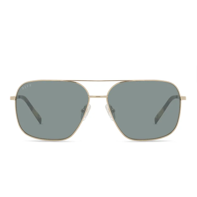 JONAS - GOLD + G15 POLARIZED SUNGLASSES sold by Diff Eyewear