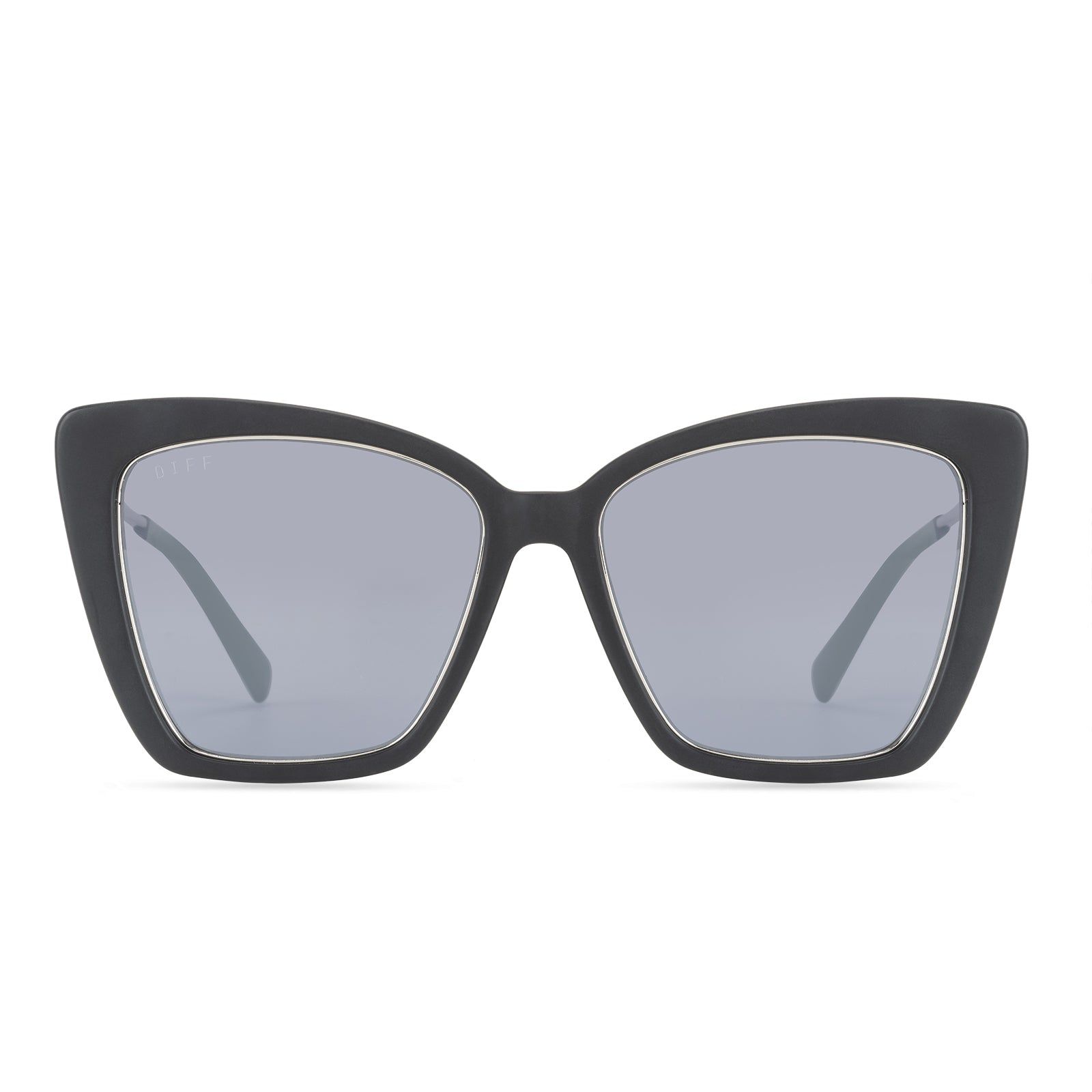 BECKY IV - MATTE BLACK + GREY MIRROR + POLARIZED SUNGLASSES sold by Diff Eyewear