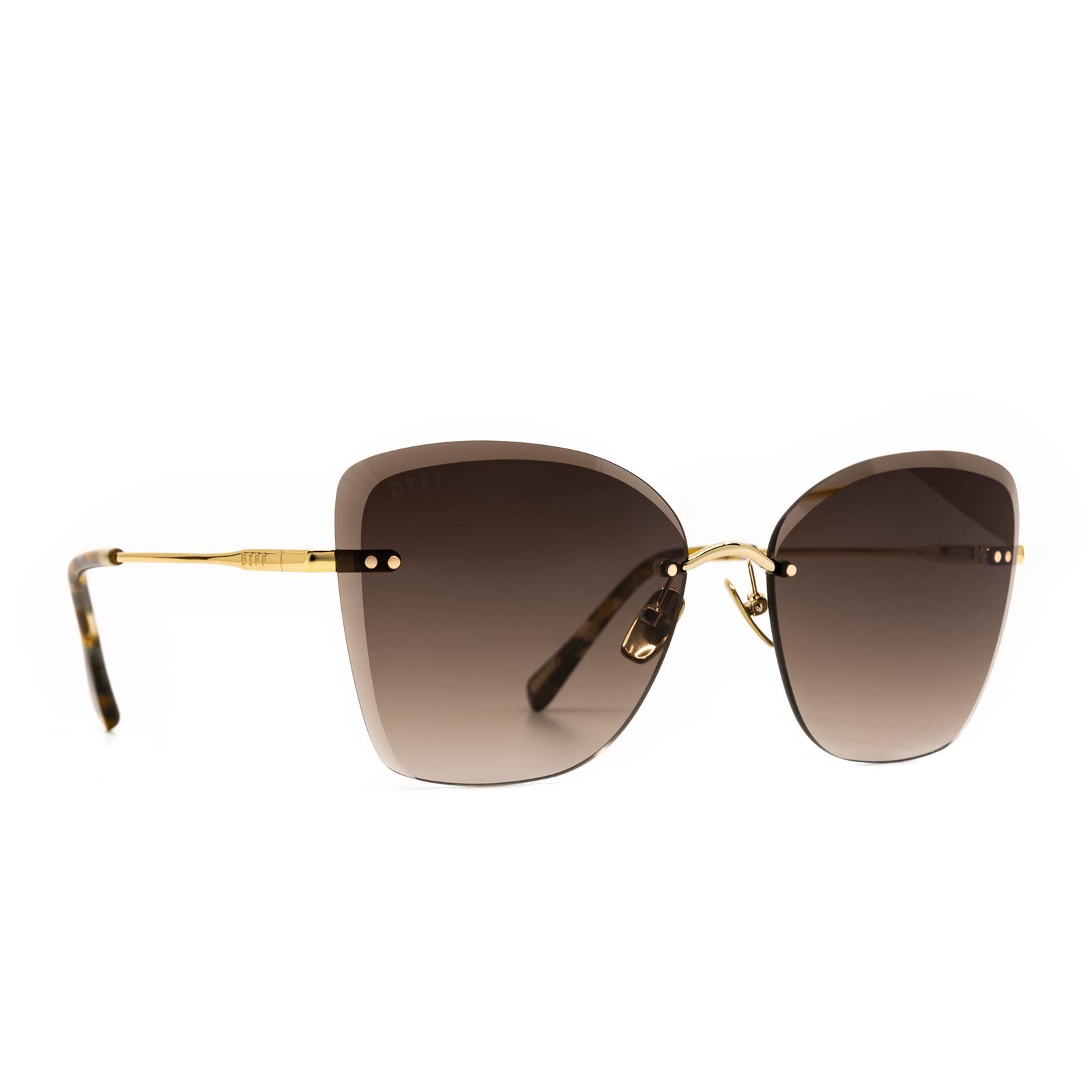 WILLOW - GOLD W/SEA TORTOISE TIPS + BROWN GRADIENT SUNGLASSES sold by Diff Eyewear product image thumbnail 2