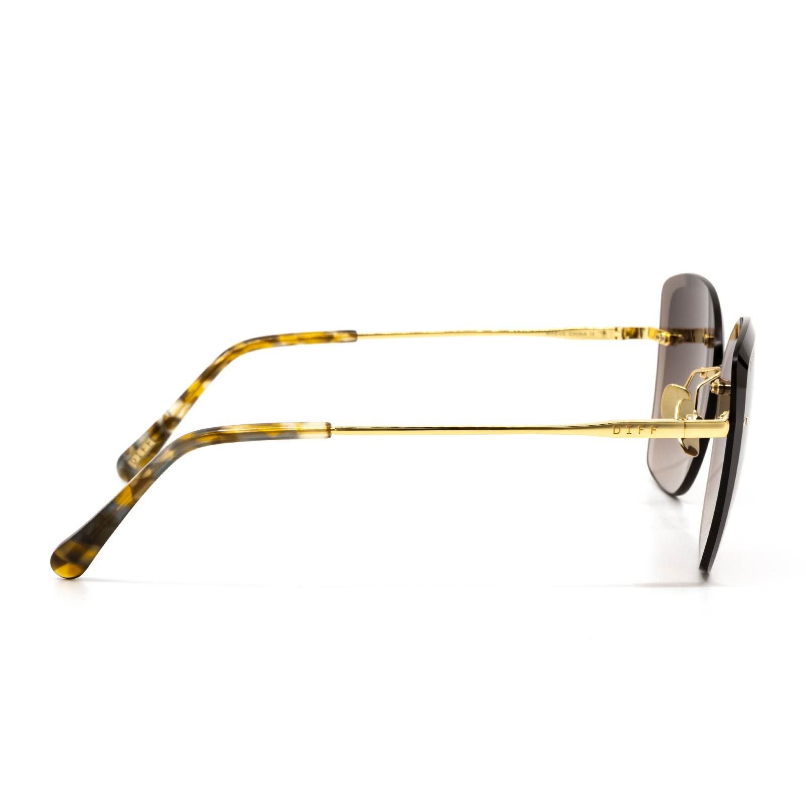 WILLOW - GOLD W/SEA TORTOISE TIPS + BROWN GRADIENT SUNGLASSES sold by Diff Eyewear product image thumbnail 3