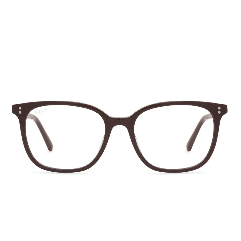 CLARKE - CLARET + BLUE LIGHT TECHNOLOGY GLASSES sold by Diff Eyewear