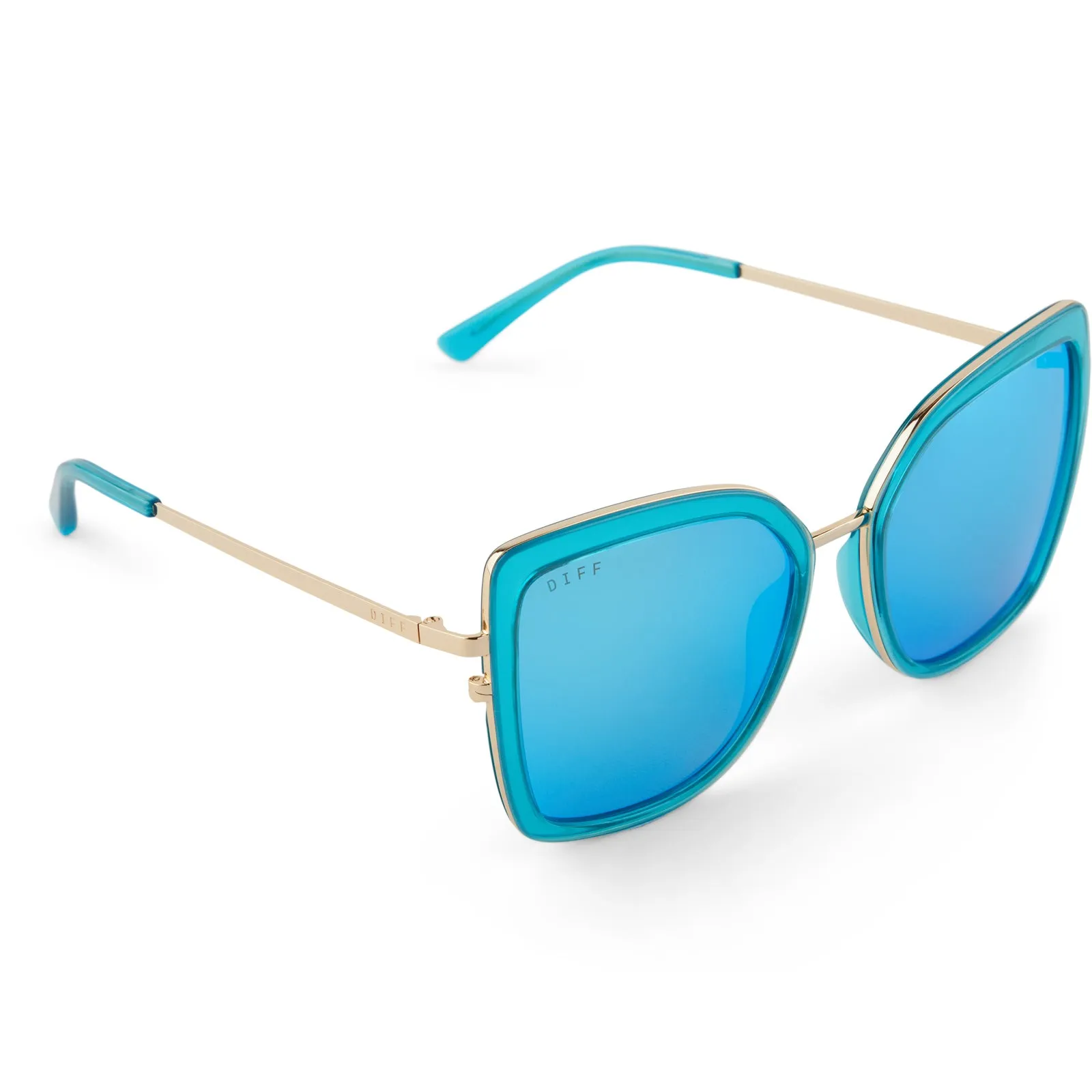 CLARISSE - TURQUOISE ICE CRYSTAL + TURQUOISE ICE MIRROR SUNGLASSES sold by Diff Eyewear product image thumbnail 4