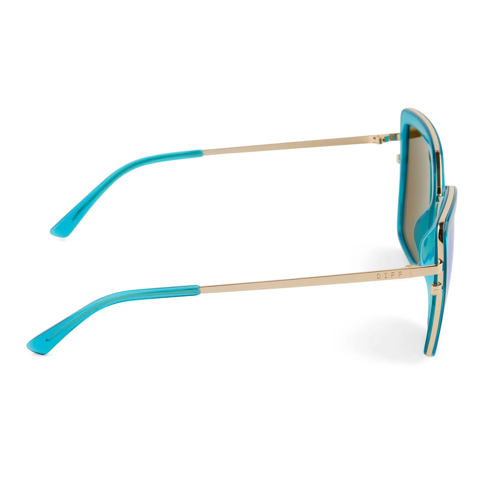 CLARISSE - TURQUOISE ICE CRYSTAL + TURQUOISE ICE MIRROR SUNGLASSES sold by Diff Eyewear product image thumbnail 3