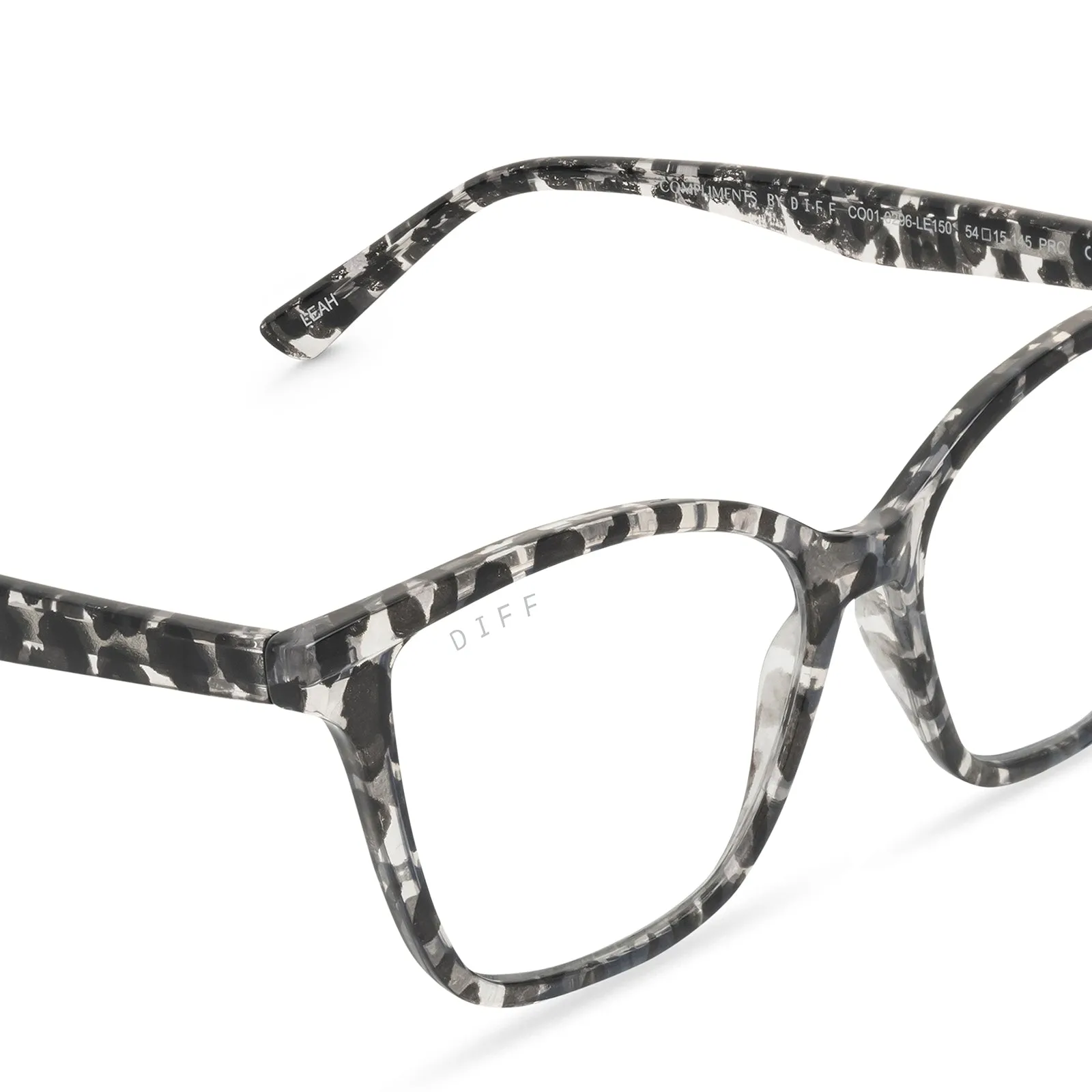 LEAH - CLEAR LEOPARD + BLUE LIGHT READERS sold by Diff Eyewear product image thumbnail 2