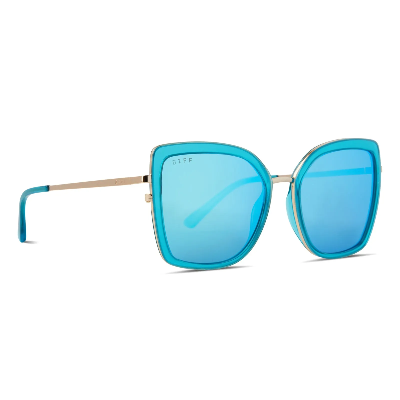 CLARISSE - TURQUOISE ICE CRYSTAL + TURQUOISE ICE MIRROR SUNGLASSES sold by Diff Eyewear product image thumbnail 2