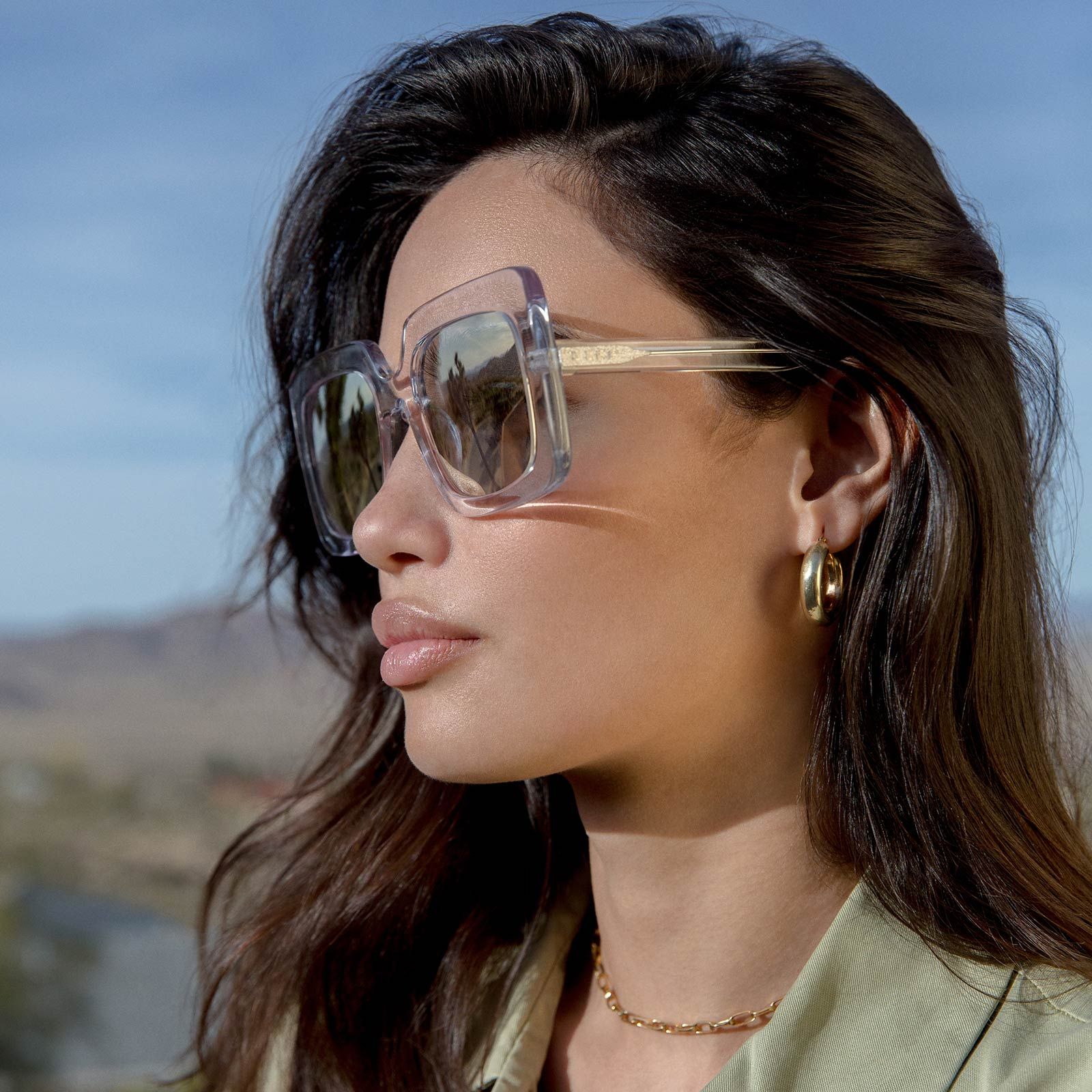 SASHA - CLEAR CRYSTAL + LAVENDER FLASH SUNGLASSES sold by Diff Eyewear product image thumbnail 6