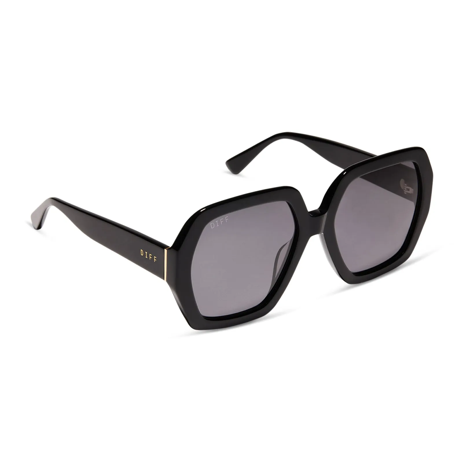 NOLA - BLACK + GREY + POLARIZED SUNGLASSES sold by Diff Eyewear product image thumbnail 2
