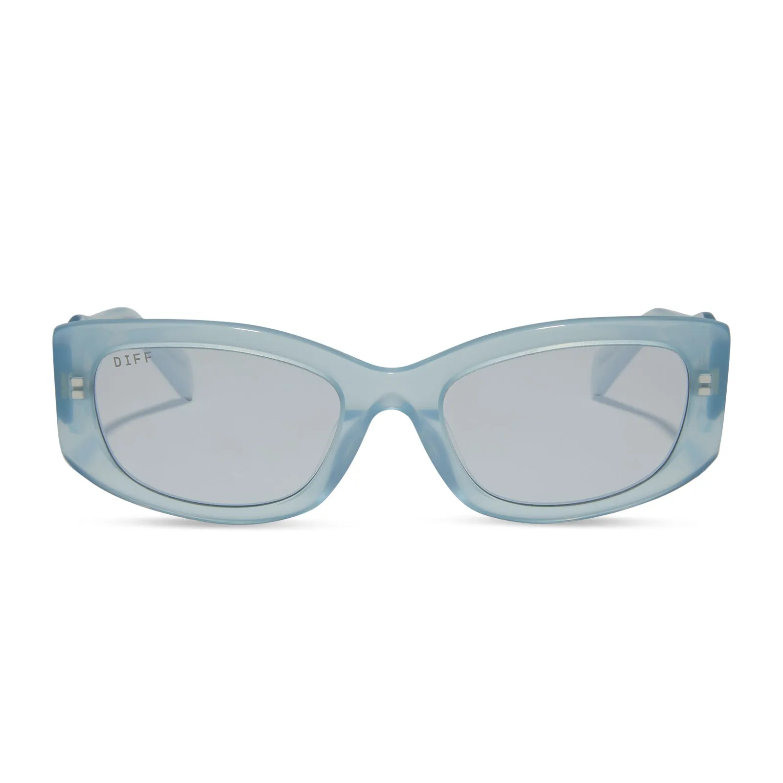 DIFF Astrid Deetz Sunglasses Beetlejuice Silver Blue Frame Dusty Silver Lens NWT ASTRID DEETZ™ - SILVER + DUSTY SILVER SUNGLASSES | Parallel main image 2