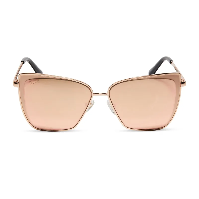 GRACE - GOLD + PEACH MIRROR SUNGLASSES sold by Diff Eyewear
