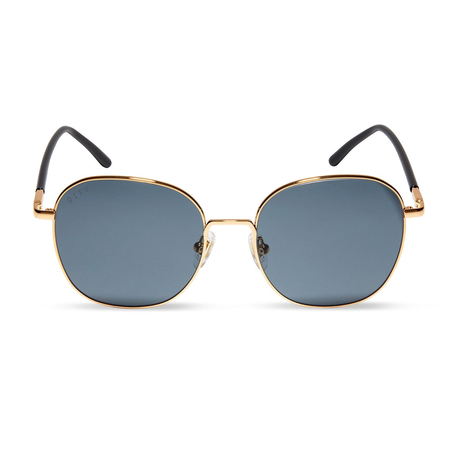 KRISTA HORTON - THE BOSS + GOLD + SOLID GREY POLARIZED SUNGLASSES sold by Diff Eyewear