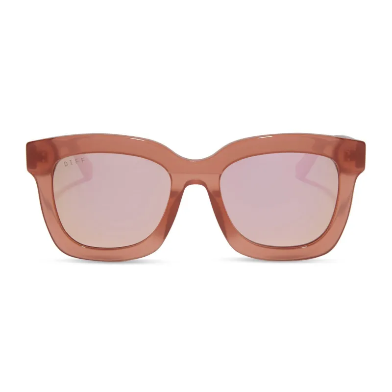 CARSON - OYSTER PINK + CHERRY BLOSSOM MIRROR SUNGLASSES sold by Diff Eyewear