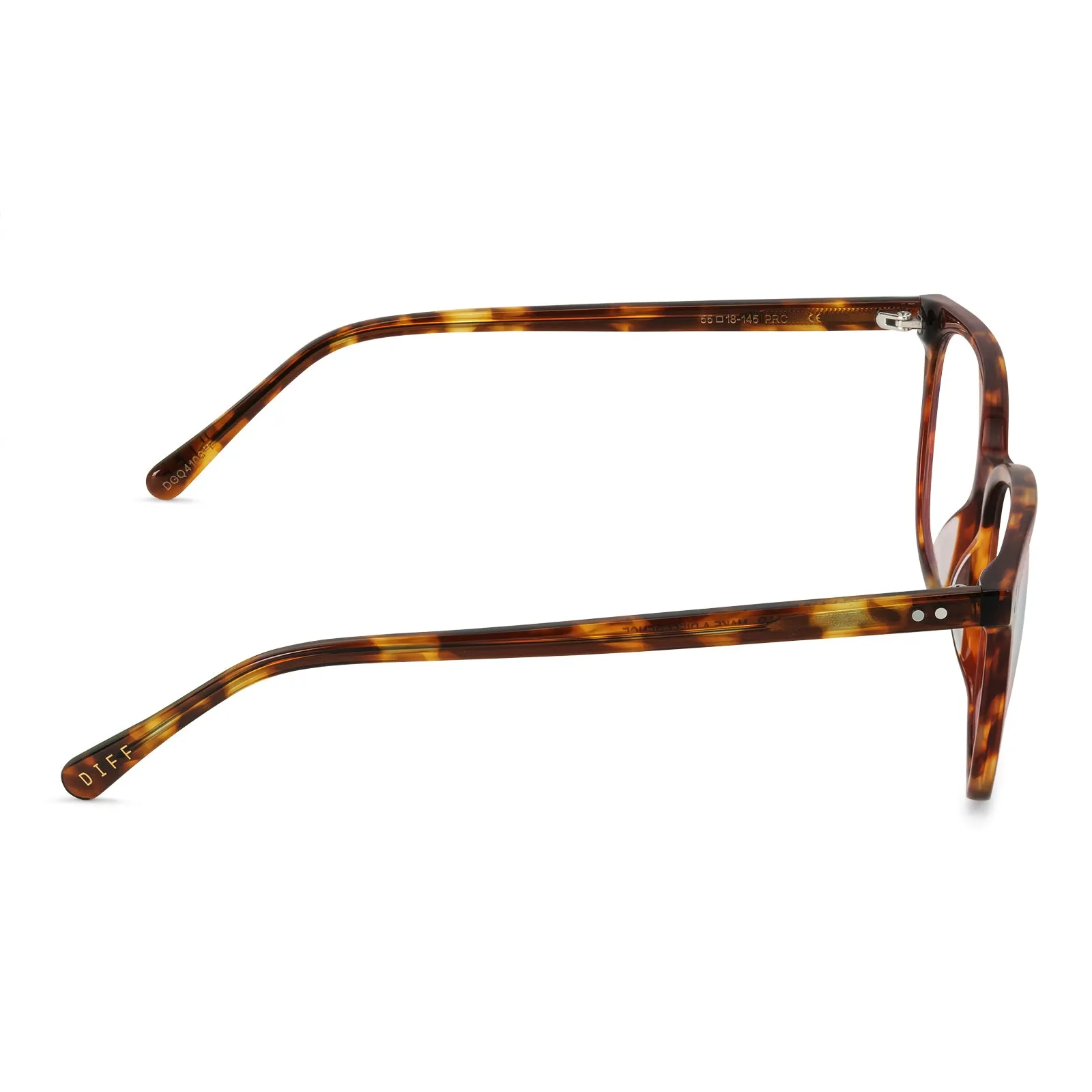 CLARKE - AMBER TORTOISE + BLUE LIGHT TECHNOLOGY GLASSES sold by Diff Eyewear product image thumbnail 4