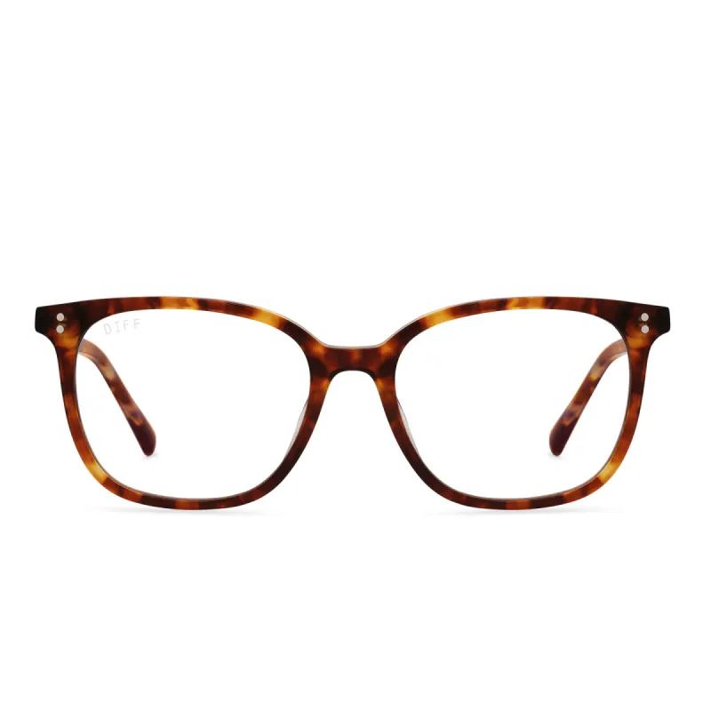 CLARKE - AMBER TORTOISE + BLUE LIGHT TECHNOLOGY GLASSES sold by Diff Eyewear