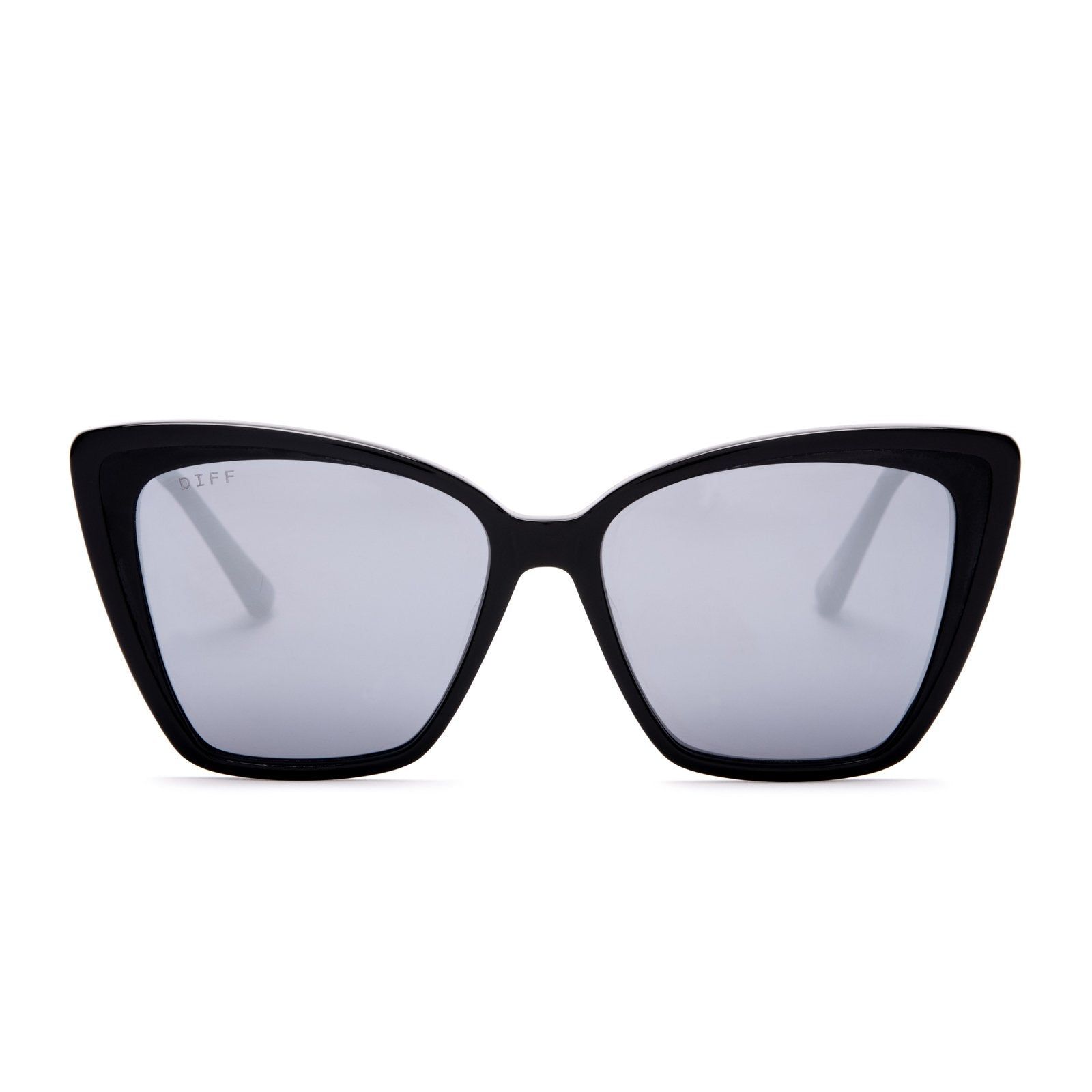 BECKY II - BLACK + GREY MIRROR + POLARIZED SUNGLASSES sold by Diff Eyewear