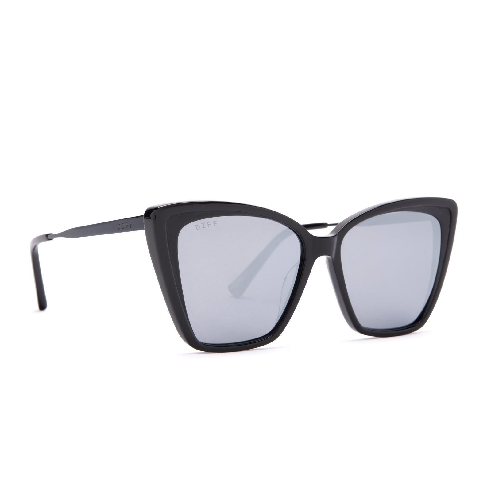 BECKY II - BLACK + GREY MIRROR + POLARIZED SUNGLASSES sold by Diff Eyewear product image thumbnail 2
