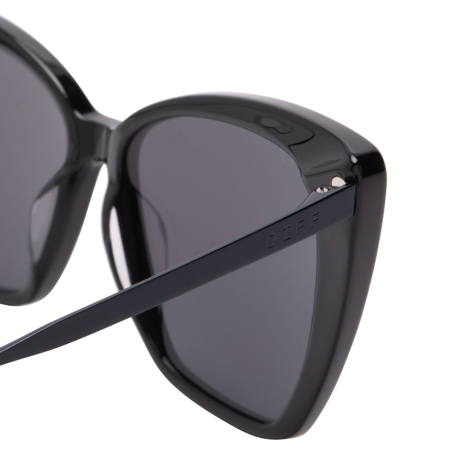 BECKY II - BLACK + GREY MIRROR + POLARIZED SUNGLASSES sold by Diff Eyewear product image thumbnail 4