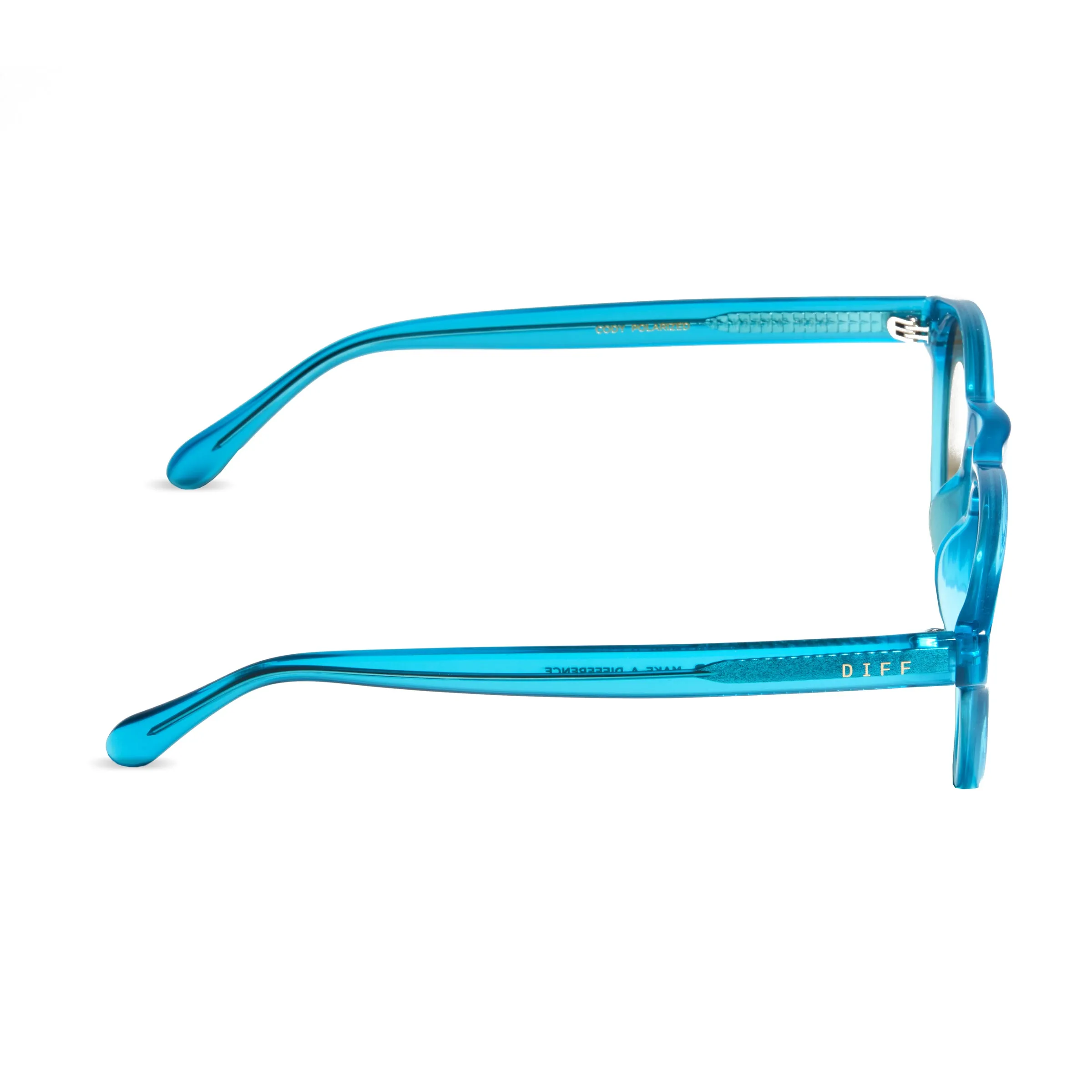 CODY - TURQUOISE ICE CRYSTAL + TEAL MIRROR + POLARIZED SUNGLASSES sold by Diff Eyewear product image thumbnail 3