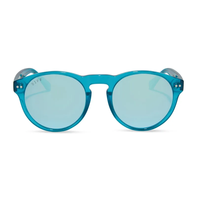 CODY - TURQUOISE ICE CRYSTAL + TEAL MIRROR + POLARIZED SUNGLASSES sold by Diff Eyewear