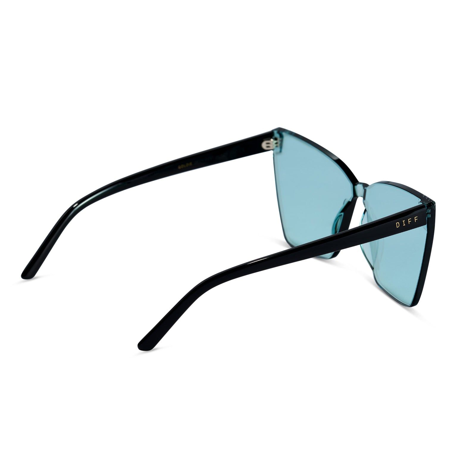 GOLDIE - BLACK + TURQUOISE MIRROR SUNGLASSES sold by Diff Eyewear product image thumbnail 3