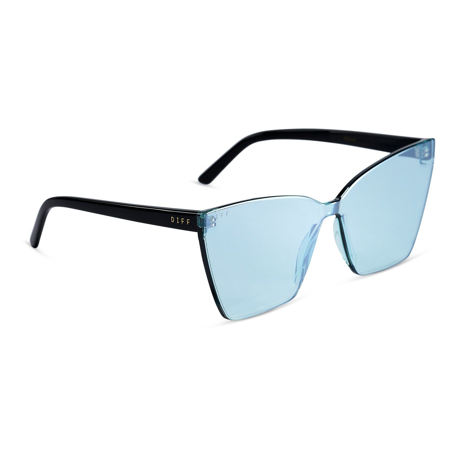 GOLDIE - BLACK + TURQUOISE MIRROR SUNGLASSES sold by Diff Eyewear product image thumbnail 2