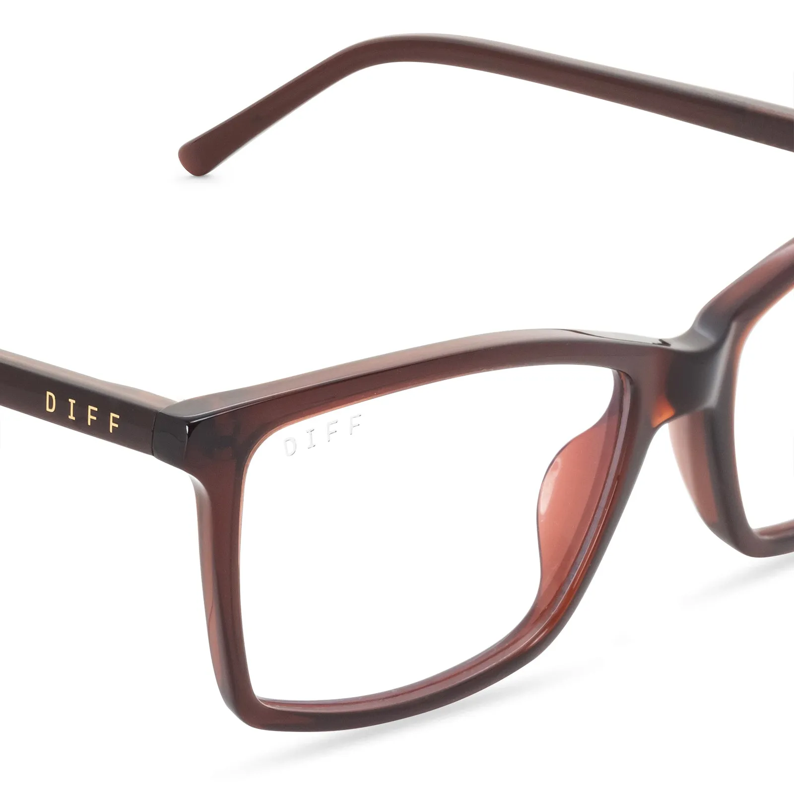 CONNOR - CHESTNUT CRYSTAL + BLUE LIGHT GLASSES sold by Diff Eyewear product image thumbnail 3