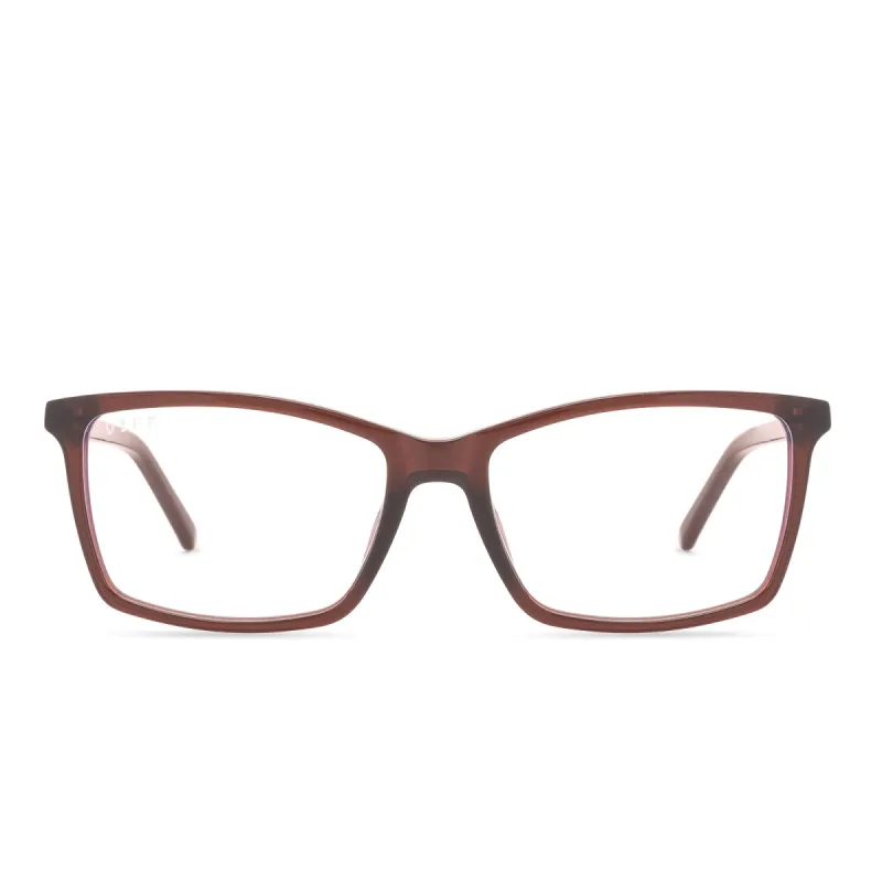 CONNOR - CHESTNUT CRYSTAL + BLUE LIGHT GLASSES sold by Diff Eyewear