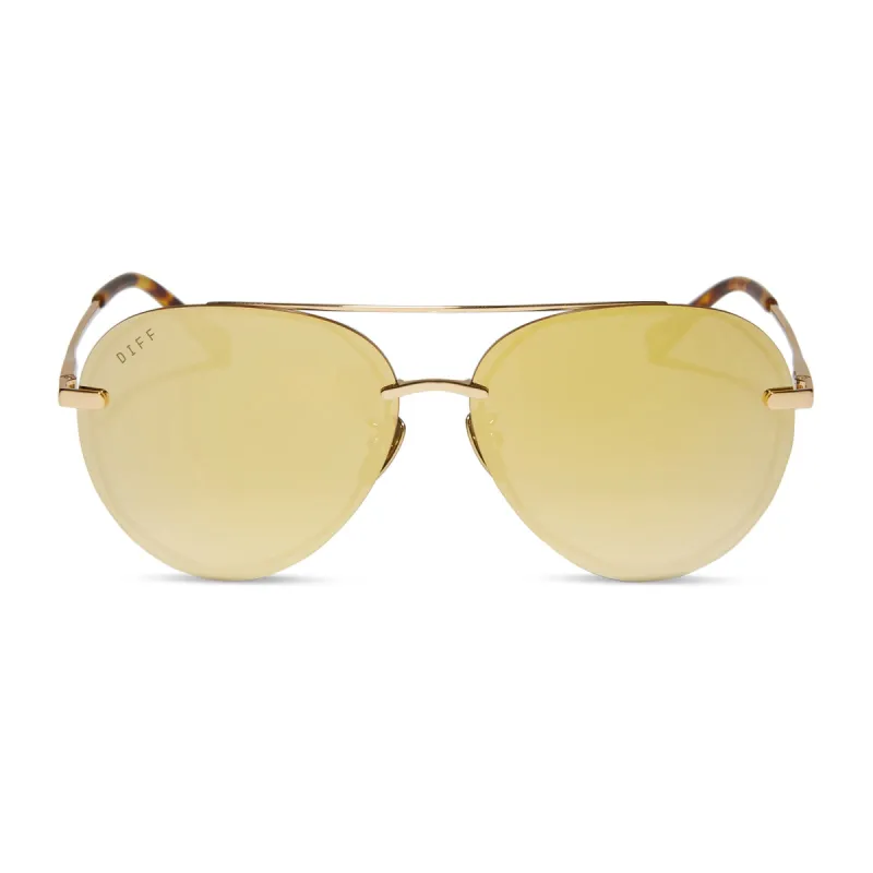LENOX - GOLD + BRILLIANT GOLD MIRROR + POLARIZED SUNGLASSES sold by Diff Eyewear