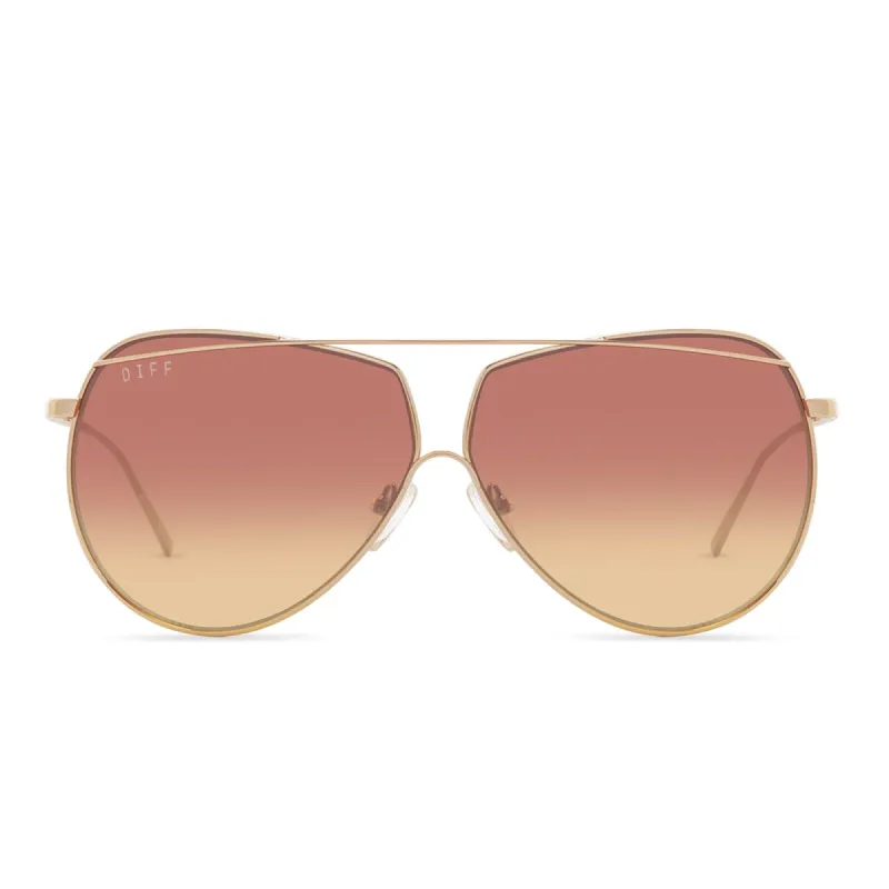 MAEVE - ROSE GOLD + SUNSET GRADIENT FLASH SUNGLASSES sold by Diff Eyewear