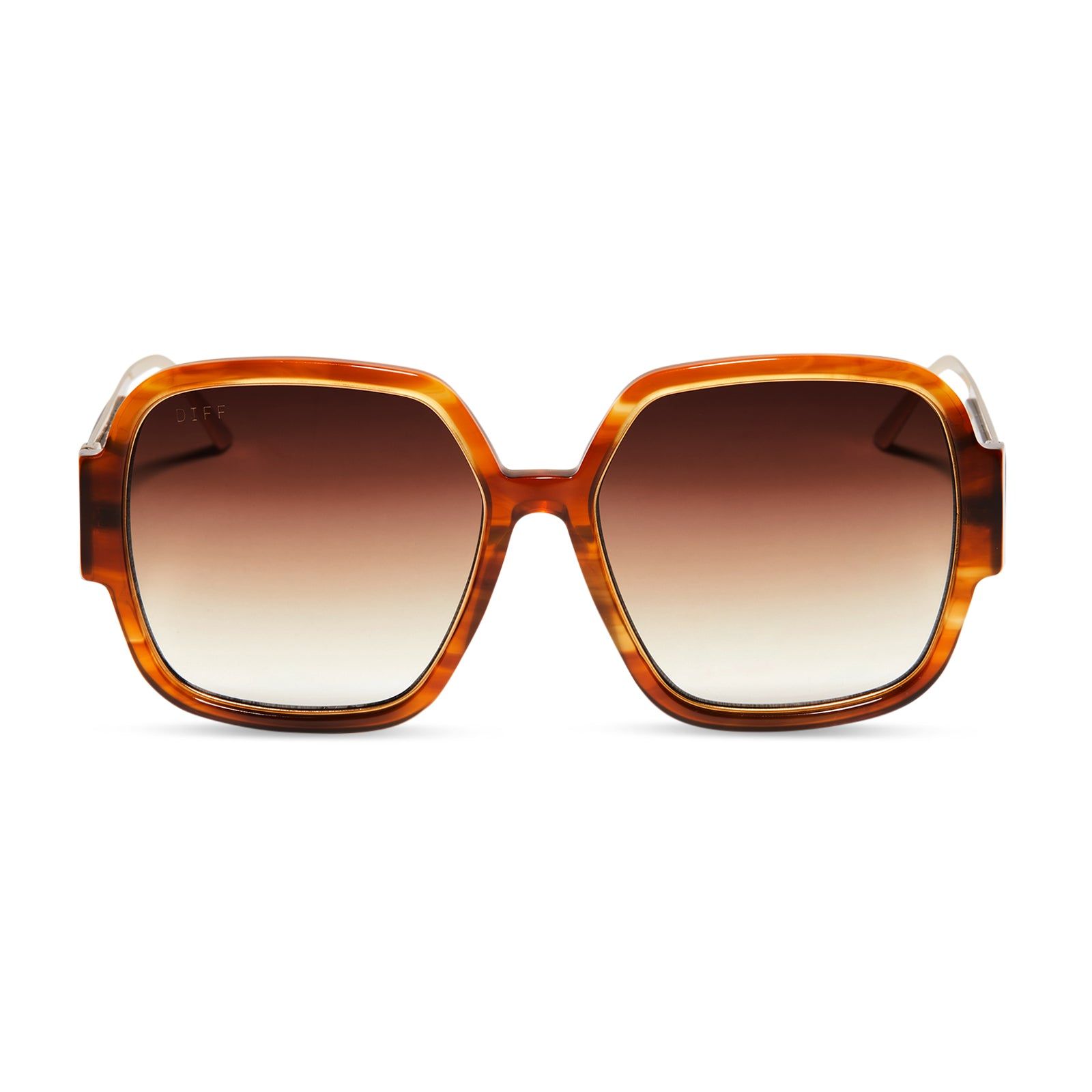 TINA - HENNA TORTOISE + BROWN GRADIENT SUNGLASSES sold by Diff Eyewear product image thumbnail 2